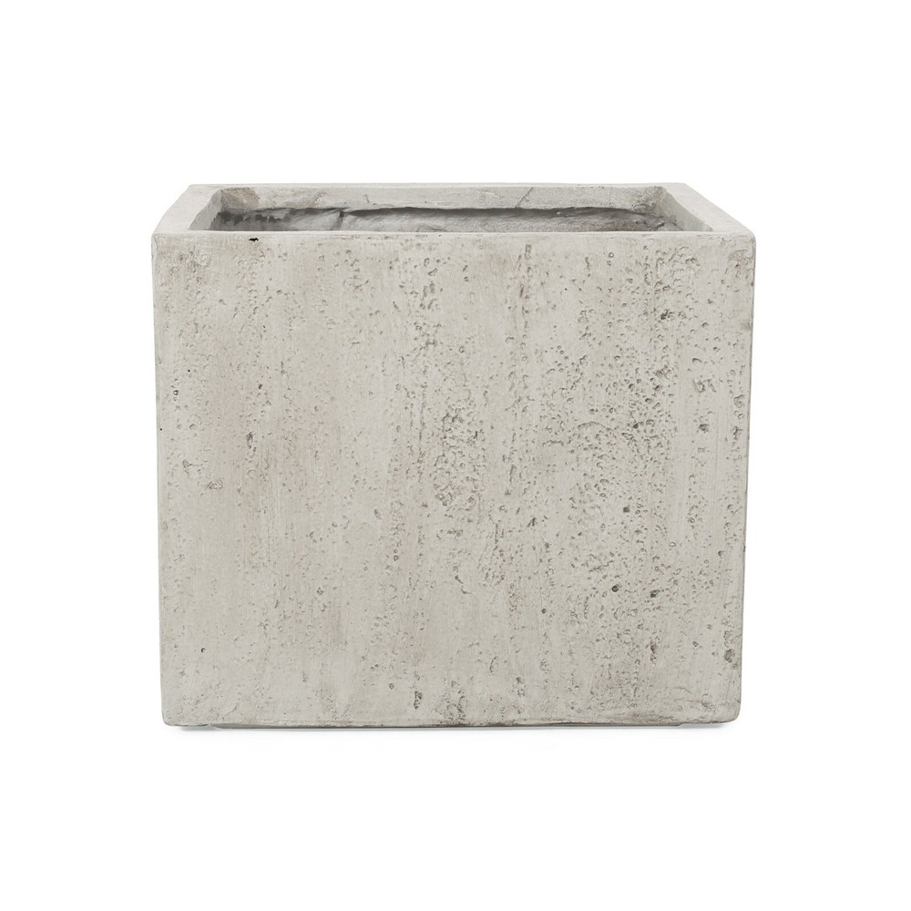 Fardeen Outdoor Modern Cast Stone Square Planter
