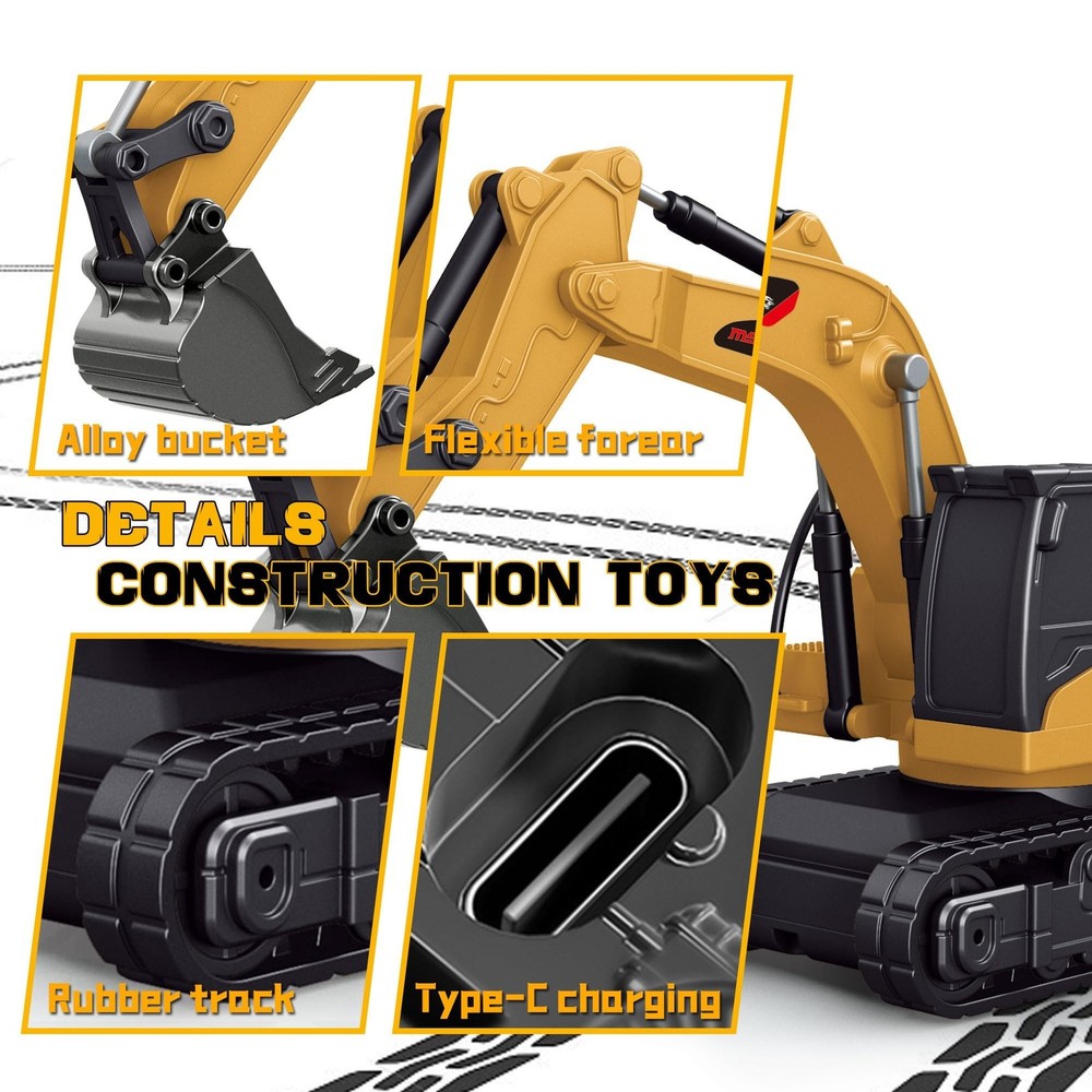 BRRRRT 1/64 Full Proportion Remote Control Excavator,Remote Control Construct...