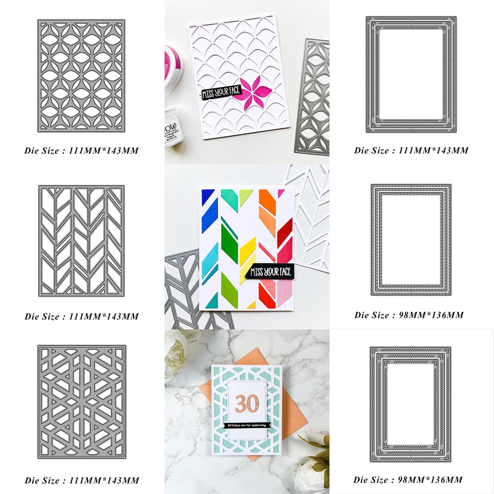 Rectangle Frame Background Metal Cutting Dies Embossing Stencils Scrapbook Mold