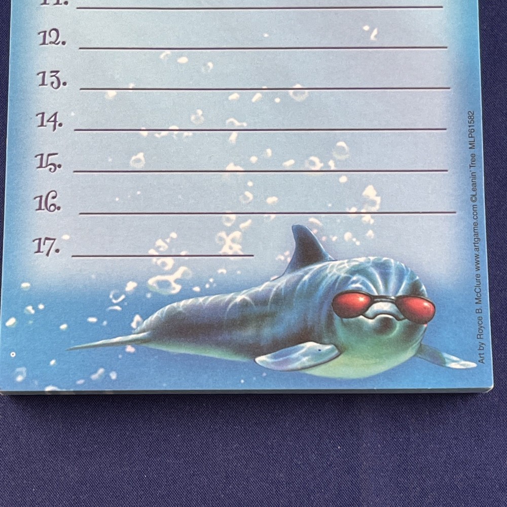 Dolphin Things To Do Notepad Stay Cool Open Package Probably 75 Sheets
