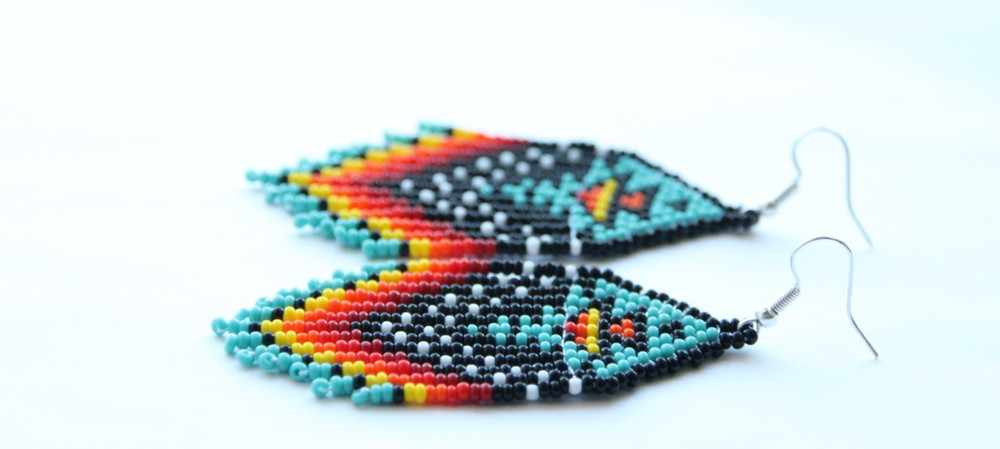 Beaded Earrings, Native American Style,Handmade Earrings