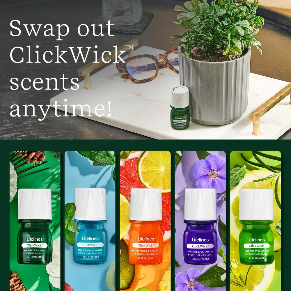 ClickWick Essential Oil Blends for Diffusers, 4-Pack Discovery Set - Essentia...