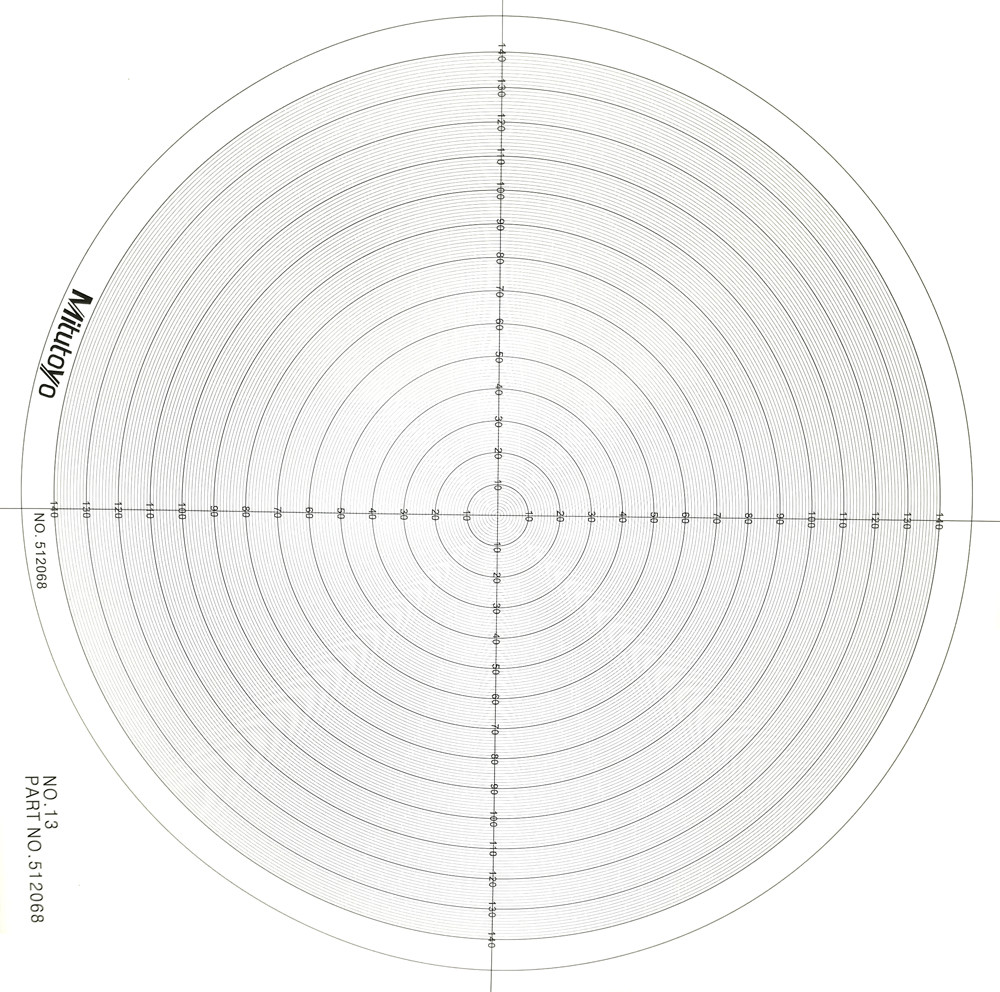Optical Comparator Chart For Profile Projector Overlay Chart Mitutoyo 512068