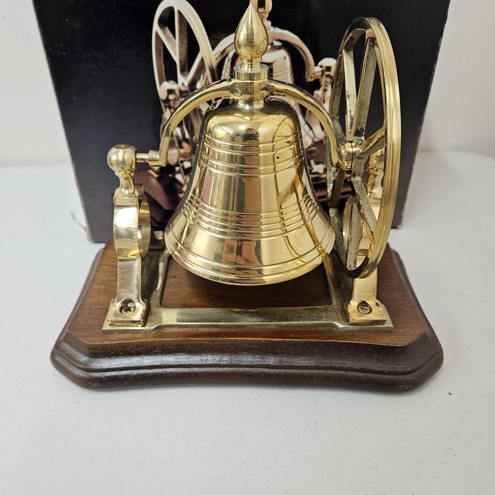 Vintage Leonard Solid Brass And Wood Abbey Bell