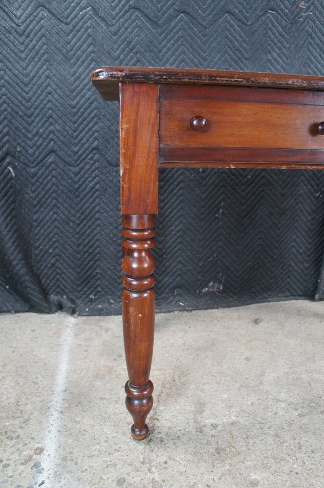 Antique Victorian William IV Mahogany Tooled Leather Writing Table Desk Console