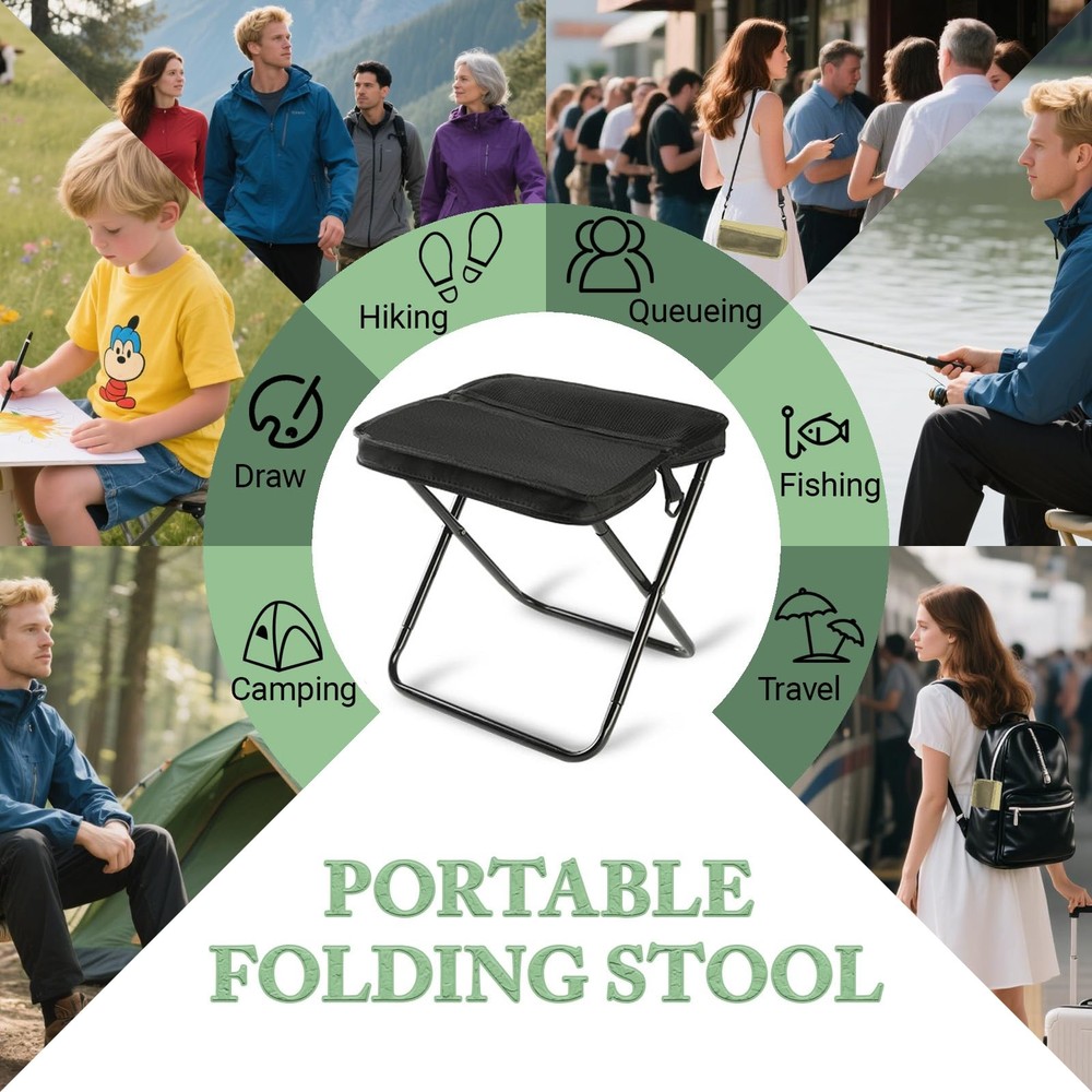 Portable Foldable Backpack Stool,Tiny Foldable Stool which can Turned Into a ...