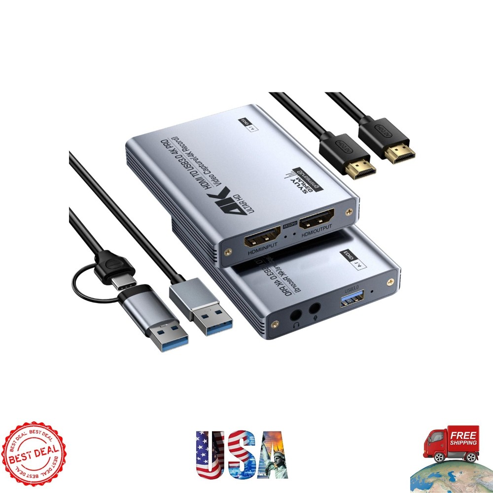 Ultra-Low Latency USB 3.0 Capture Card - 4K Loop-Out for PS5 & Switch Streaming