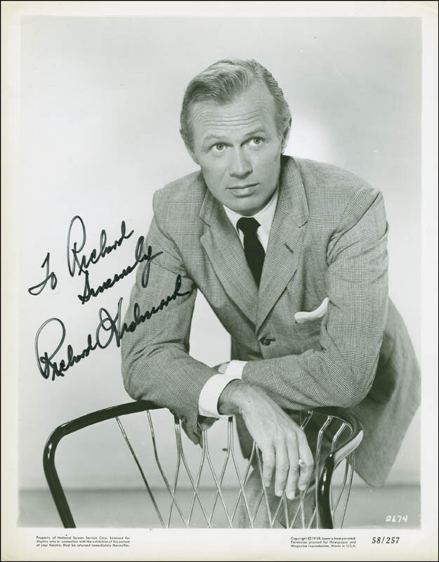 RICHARD WIDMARK - AUTOGRAPHED INSCRIBED PHOTOGRAPH