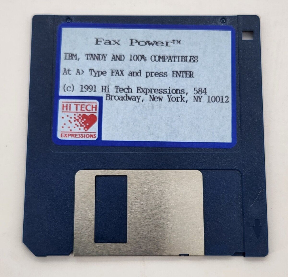 Fax Power IBM, Tandy High Tech expressions 1991 3.5" floppy Disk only Untested