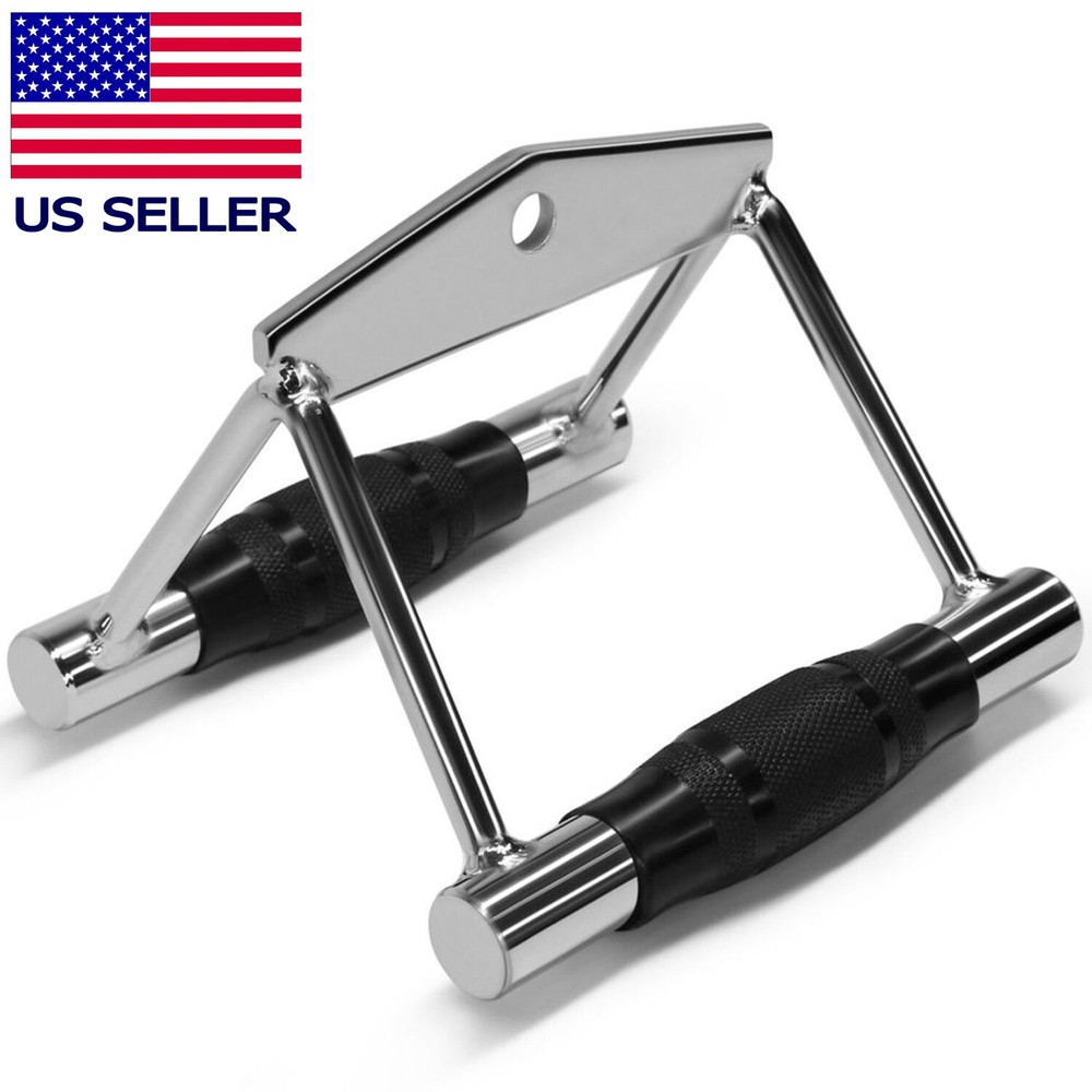 Home Gym Cable Attachment Exercise Machine Tricep Row V Pull Bar D Handle Rubber
