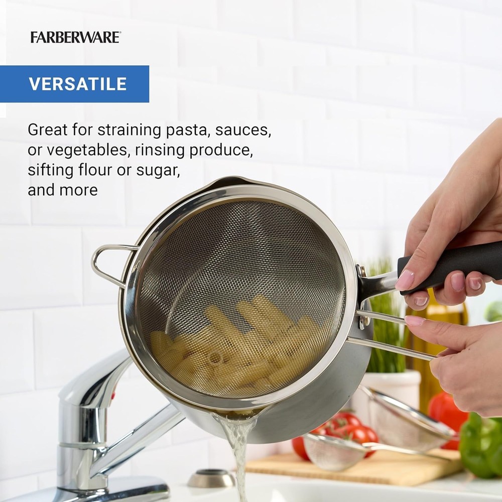 Professional Set of 3 Strainers Incudes Small Medium & Large Sized Strainers