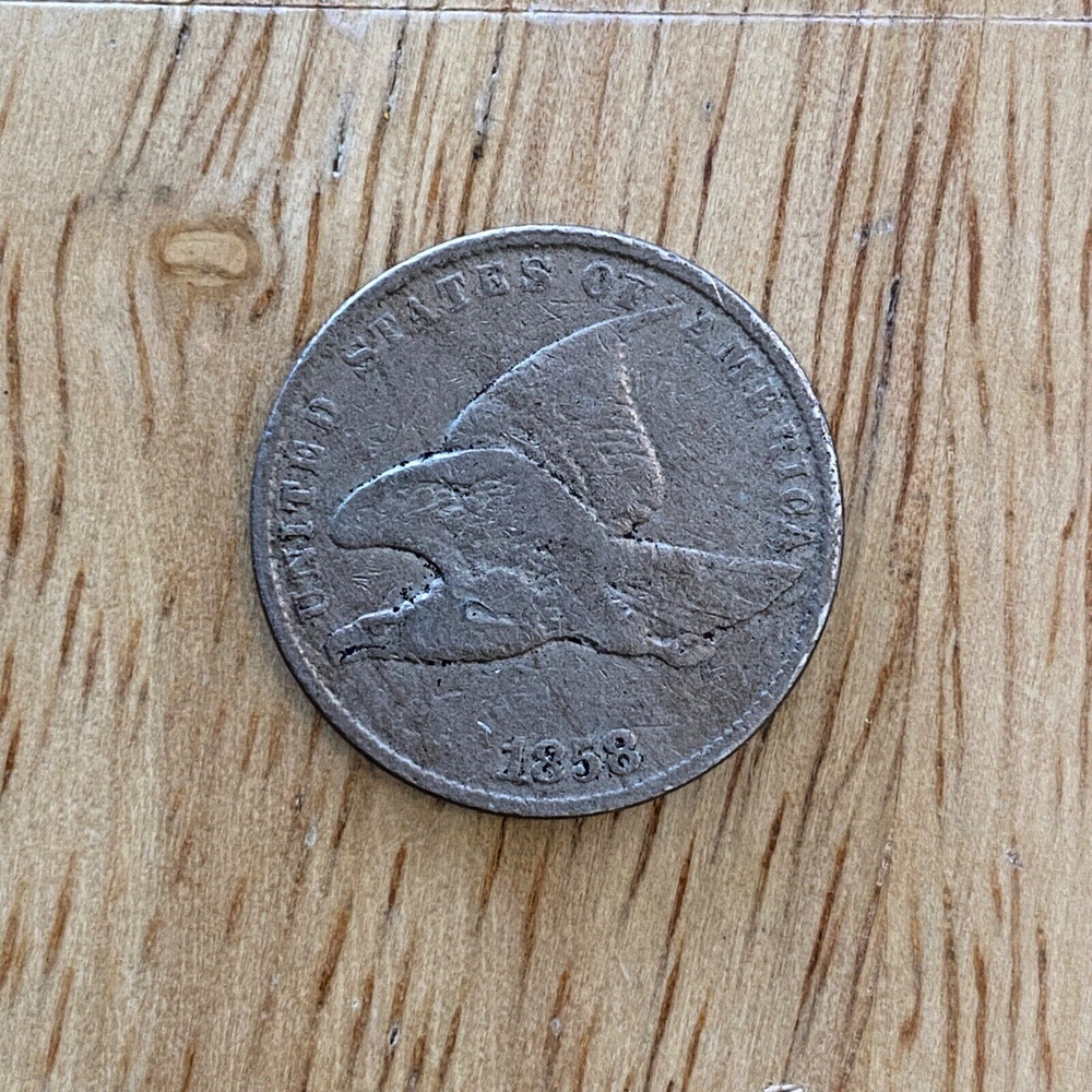 1858 Small Letters Flying Eagle Cent VG