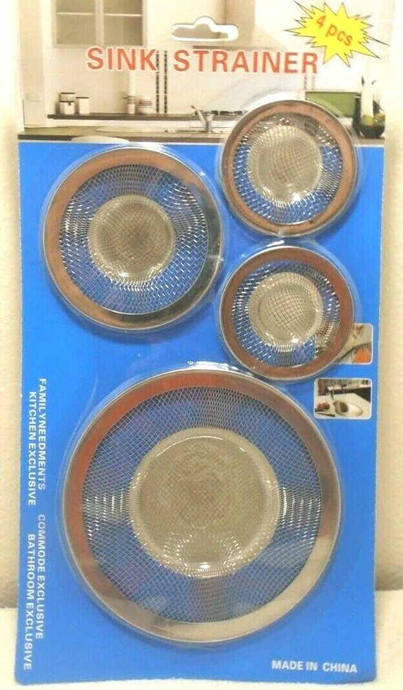SINK SCREENS STRAINERS 1 PACK OF 4PC. 4 SCREENS TOTAL