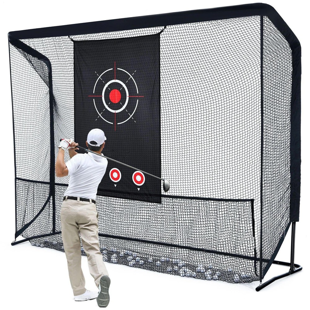 Golf Hitting Cage 11.6x6.8ft Golf Practice Net Heavy-Duty iron pipe Frame