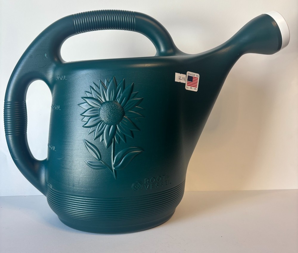 classic GREEN plastic water can - 2 GALLON
