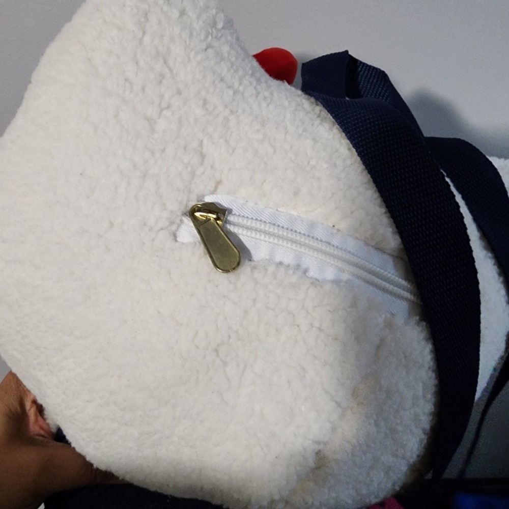 Hello Kitty Sherpa Figural Plush Backpack 14" White