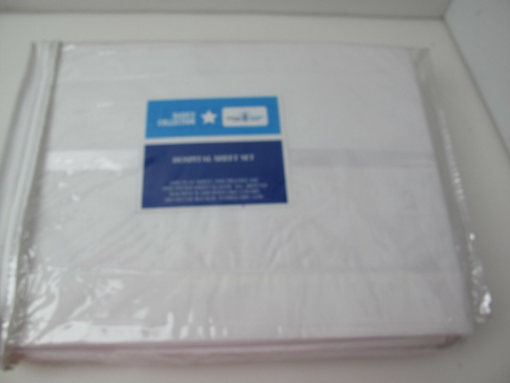 Basic Collection Hospital Sheet Set 36" x 80" White 200 Thread Count New 3 Piece