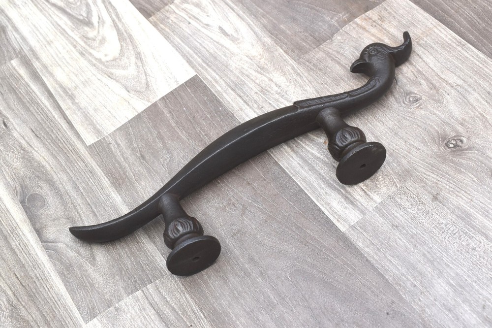 Victorian Cast iron Peacock shape Large n Heavy Gate door Screen handles pulls