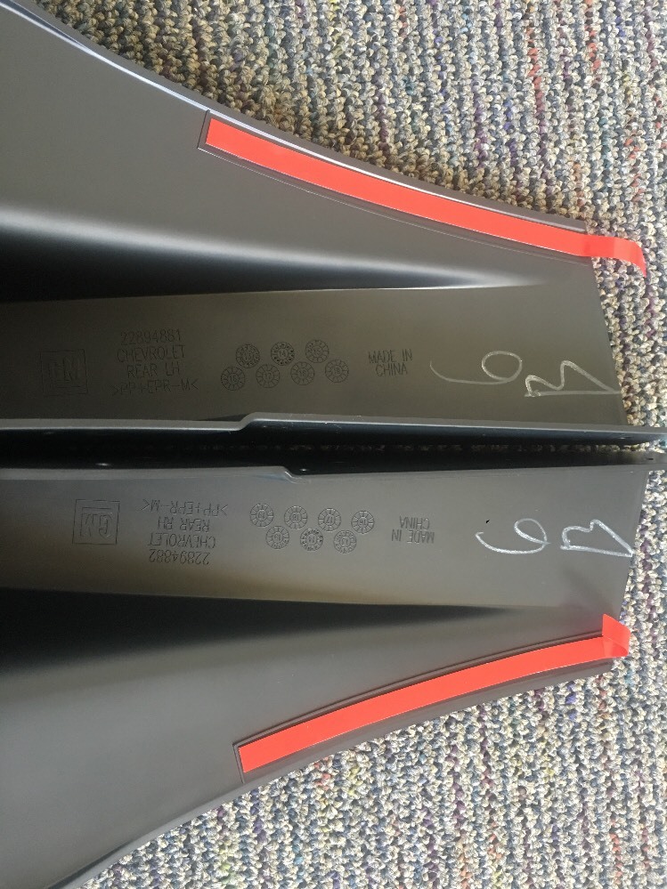 2014-2018 Chevrolet Silverado Front & Rear Molded Splash Guard Pkg Black Grained