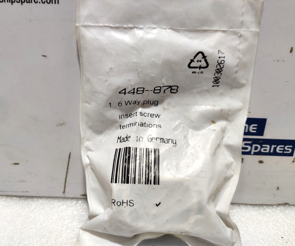 RS Components 448-878 6 Way Plug Insert Termination
