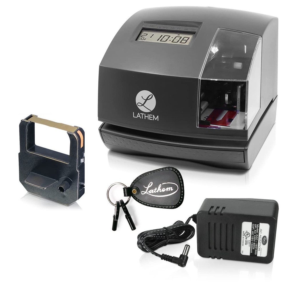 Lathem 1600e Time Clock Punch Machine & Document Stamp, Time Keeping System w...