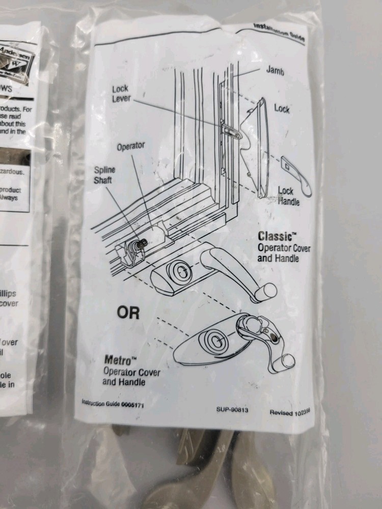 New Genuine Andersen Window Hardware Pack Classic Kit Stone Operator handle