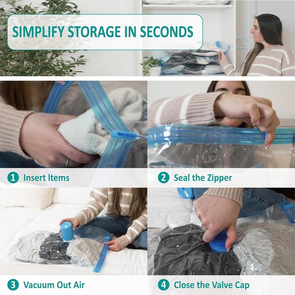 30 Pack Vacuum Storage Bags with Wireless Electric Pump - Maximize Your Space