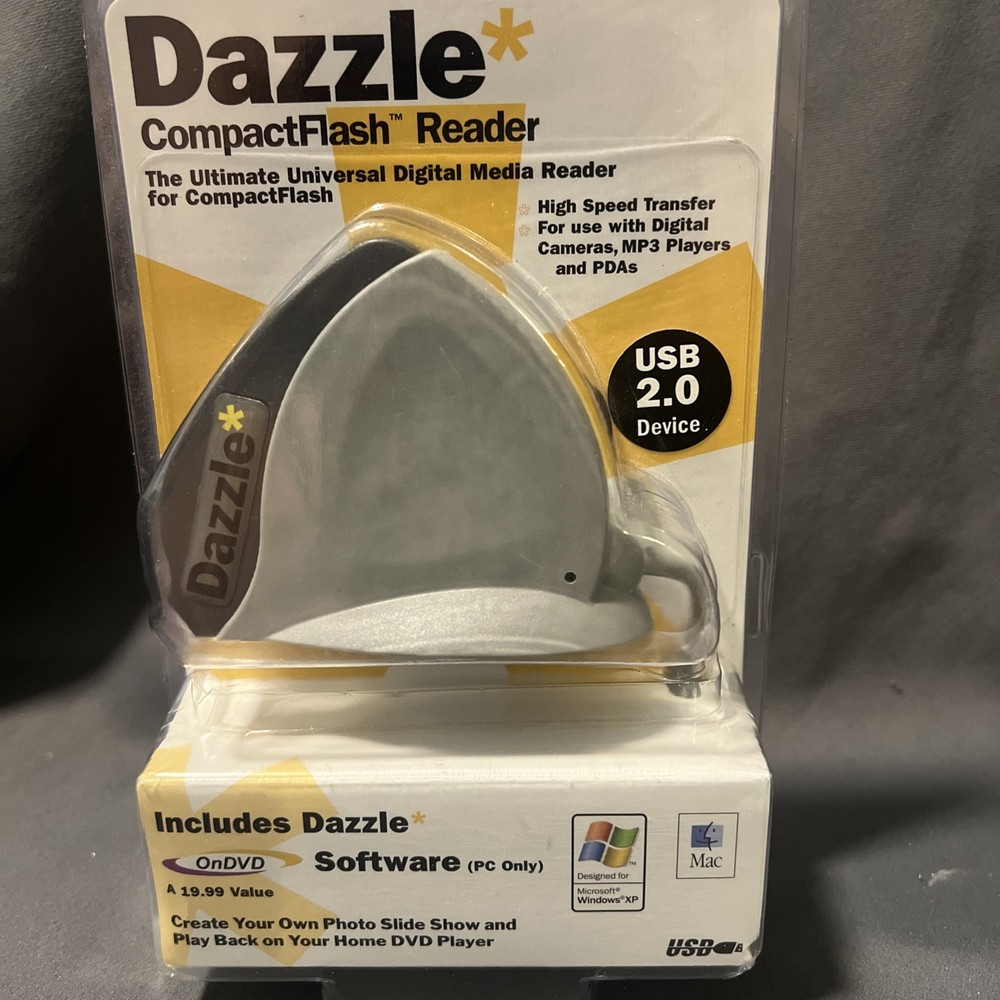 Dazzle CompactFlash Reader/Writer Digital Media Reader Software DM-8000 NEW