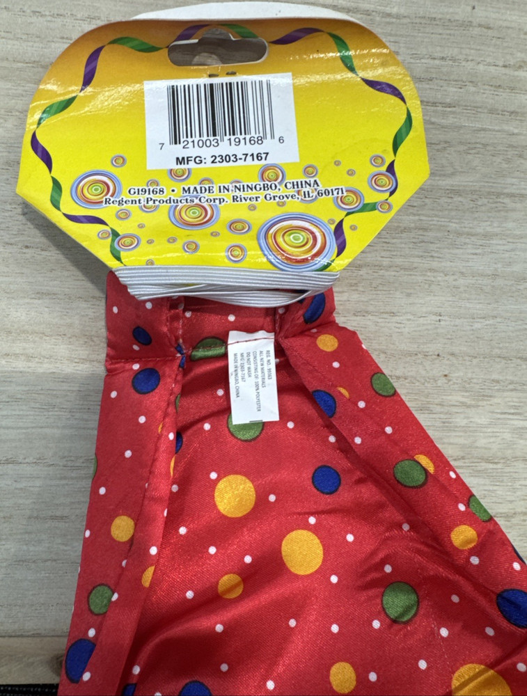 Clown Long Tie - RED POLKA DOT