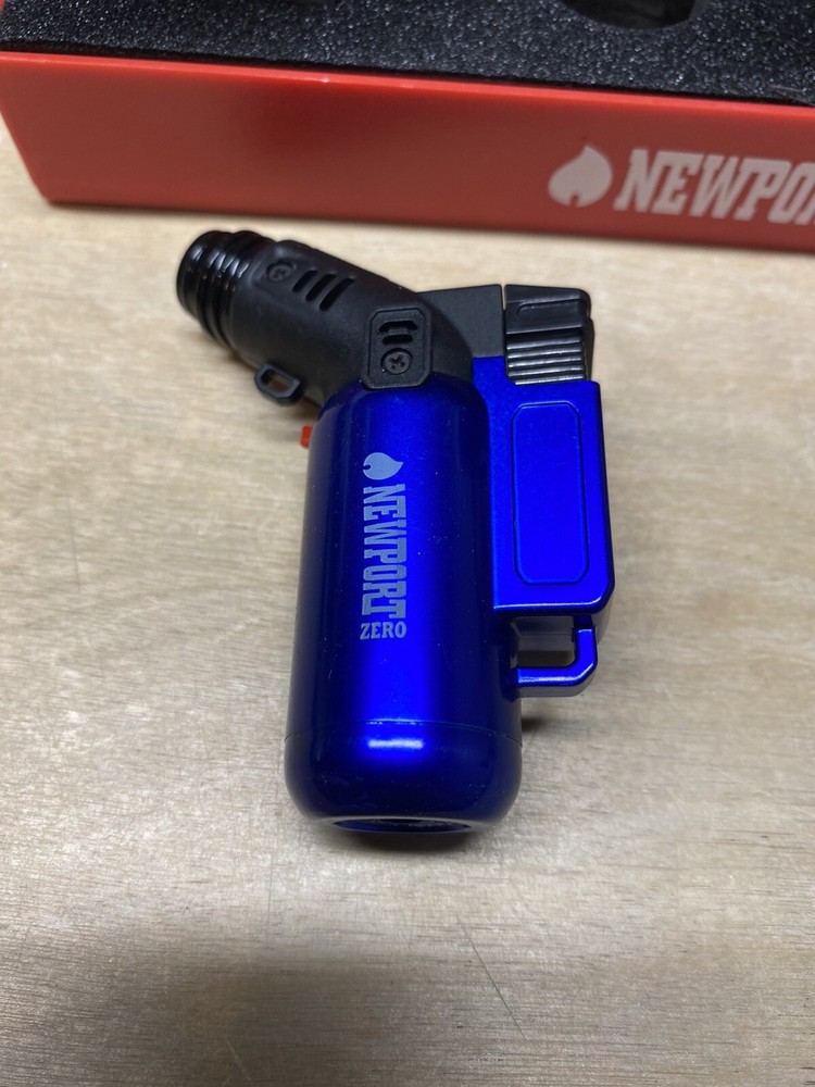 Newport Zero Side Single Jet Torch Cigar Lighter - Metallic Blue - New