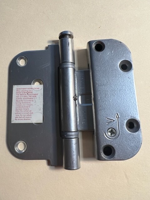 Amesbury Adjustable Hinge LH Vert Door & Frame Hinge Silver ptd