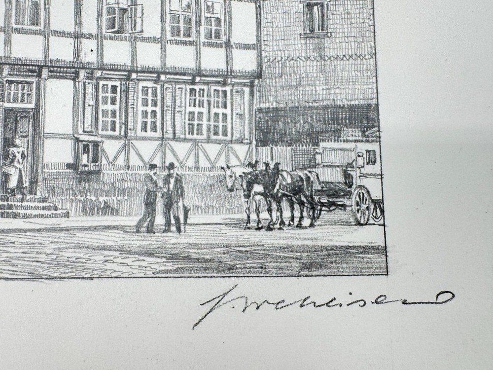 * HEINZ WEHLISCH DRAWING NORTH HARDENBERG SIGNED