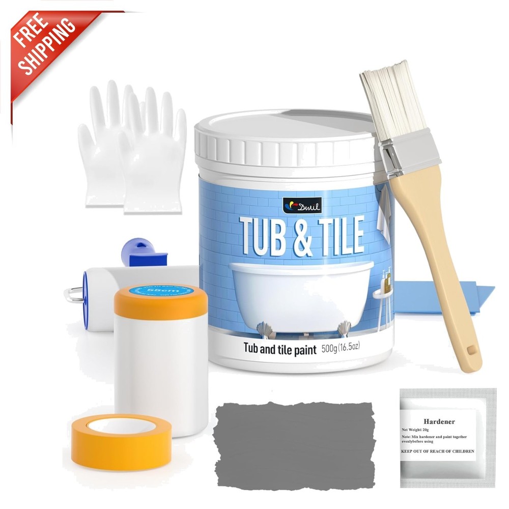 Versatile Water-Based Tile Paint and Refinishing Kit for Easy Bathroom Updates