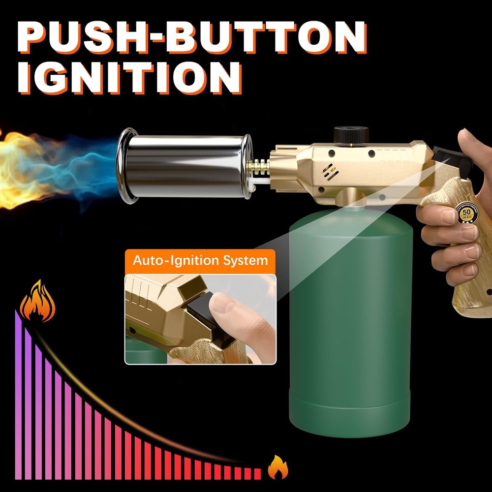 Propane Torch Gun, Powerful BBQ and Cooking Torch with Automatic Ignition, Handh