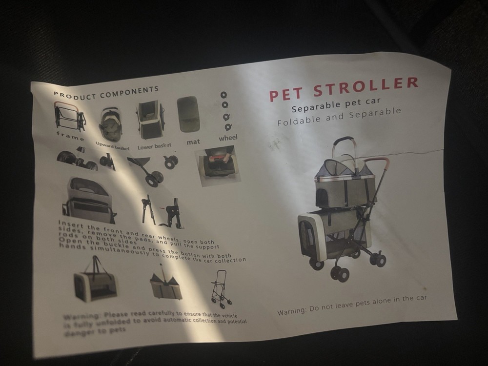 2 Tier Foldable And Separable Pet Stroller