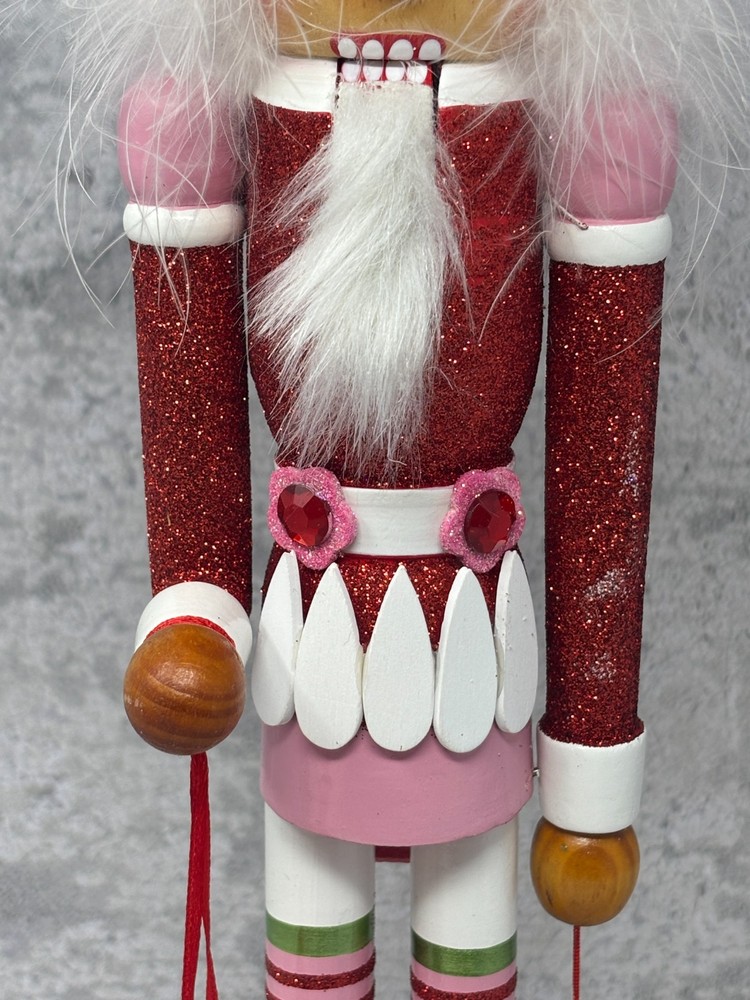 Adler Nutcracker Candy Gingerbread Cupcake Hat Pink Red Glitter Decor