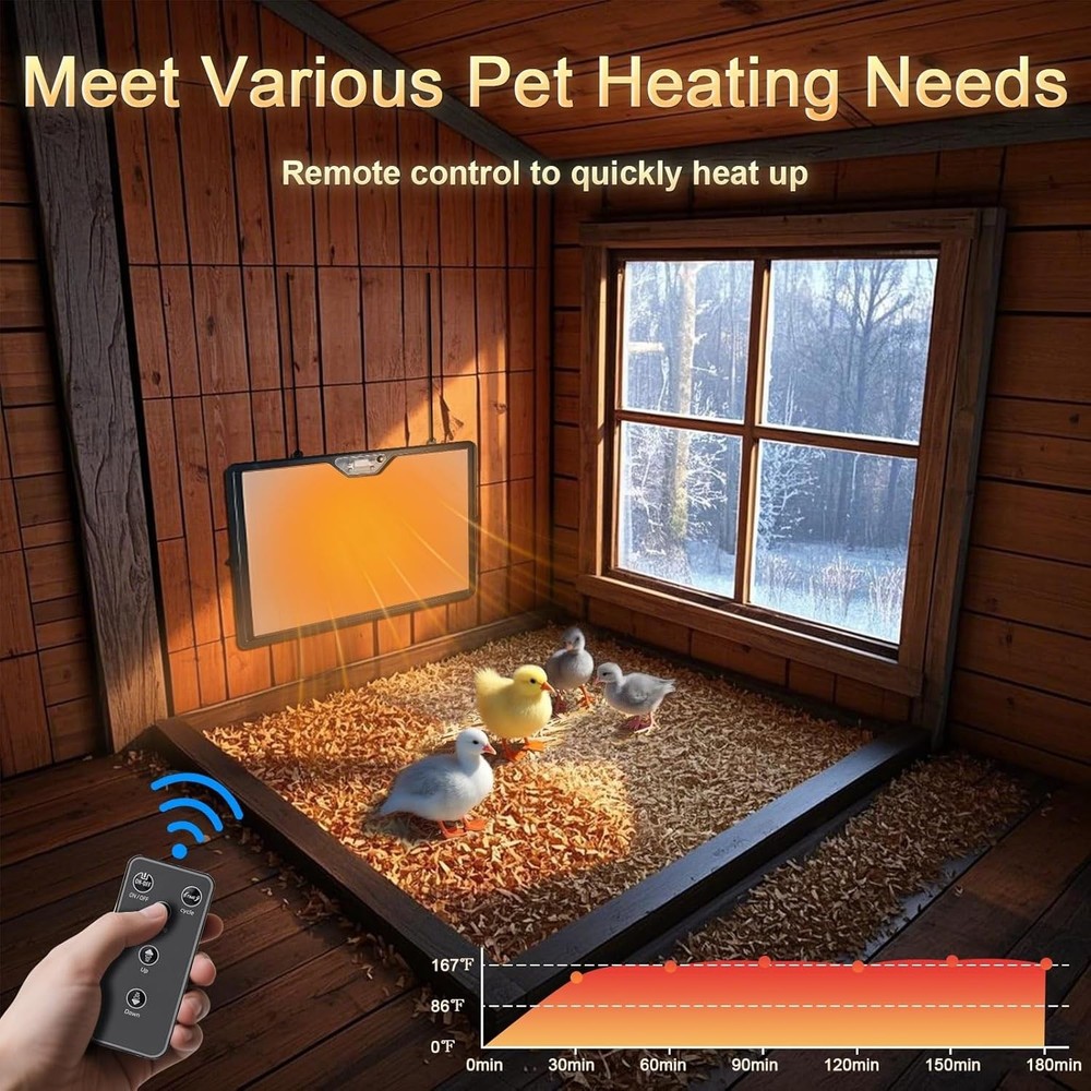 Brooder Plate for Chicks Adjustable Height Angle Chick Heat Plate for 30 Chicks