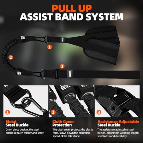 Pull Up Assistance Bands - Adjustable Heavy Duty Resistance Band for Pull Black