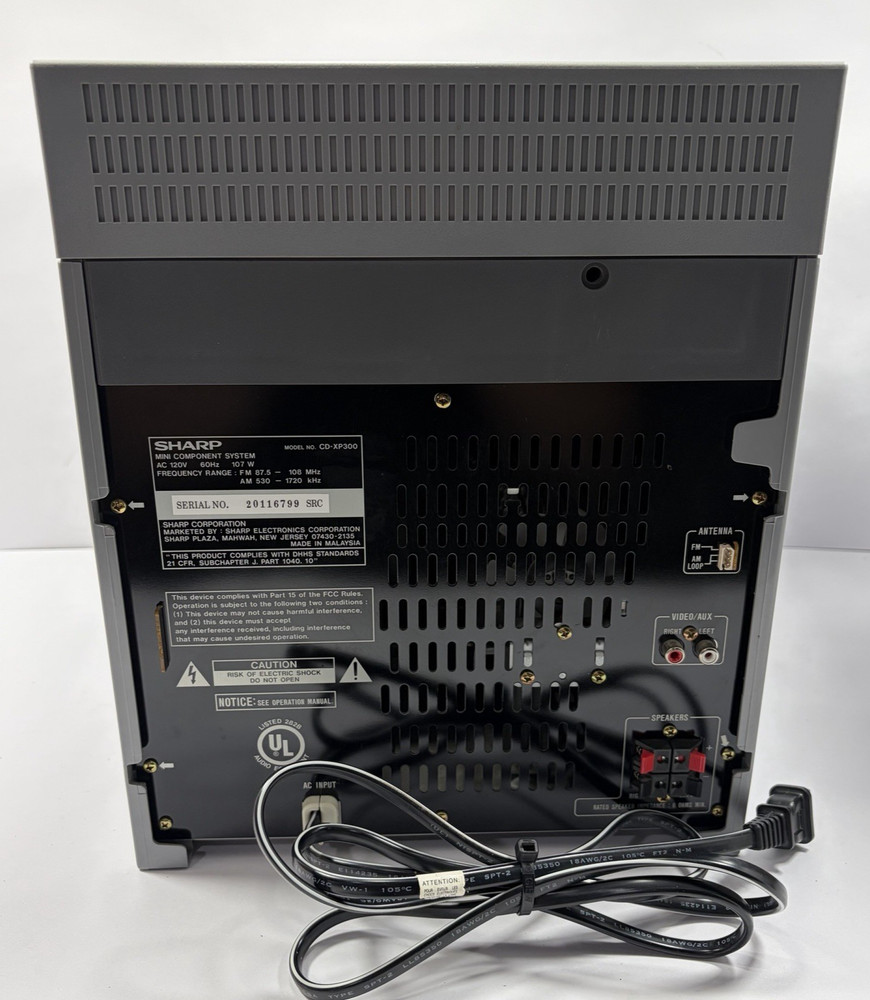 Sharp CD-XP300 Mini Component Stereo System w/ Speakers and Remote – For Parts