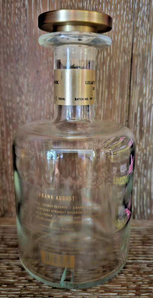FRANK AUGUST CASE STUDY #4 Kentucky Straight Bourbon Whiskey, Empty Bottle VASE