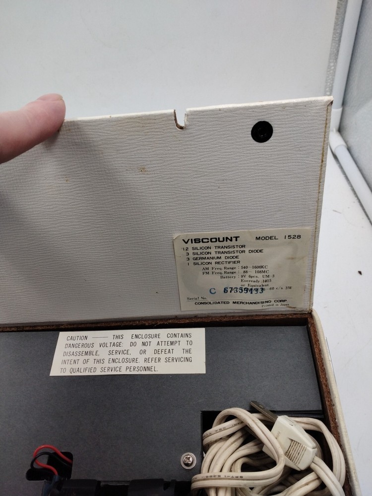 Viscount AC DC Solid State Transistor Radio Model 1528 Tested Working