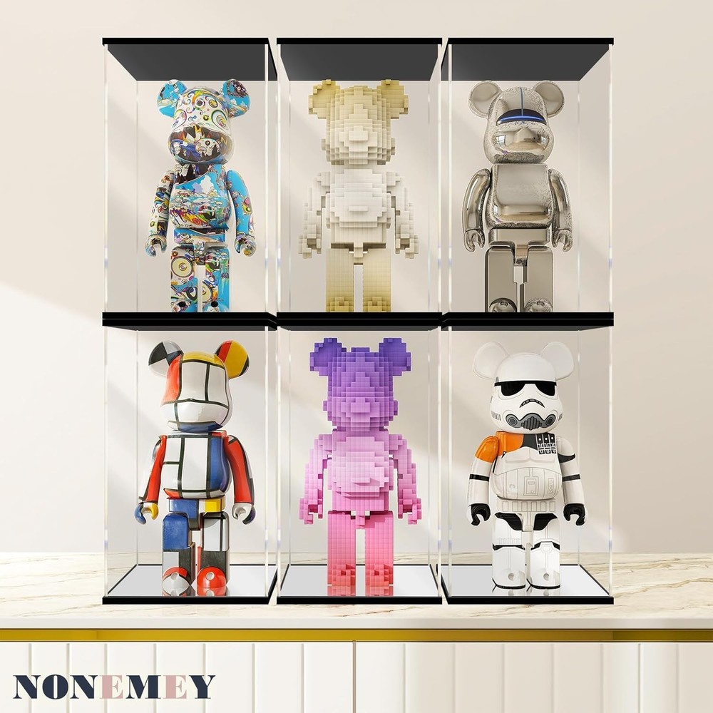 Clear Acrylic Display Case with Remote Control Light for 400% Bearbrick, Dust...