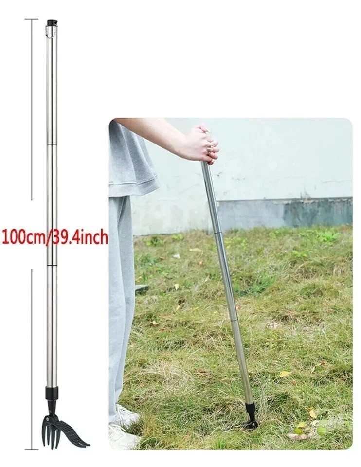 Stand Up Weed Puller Claw Tool Long Handle Garden Weeder Root Remover Outdoor