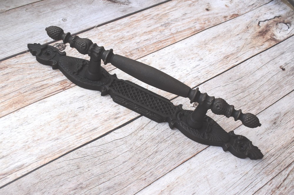 Vintage Victorian Style Cast Iron Large Door Gate Handle Cabinet Pulls Rustic