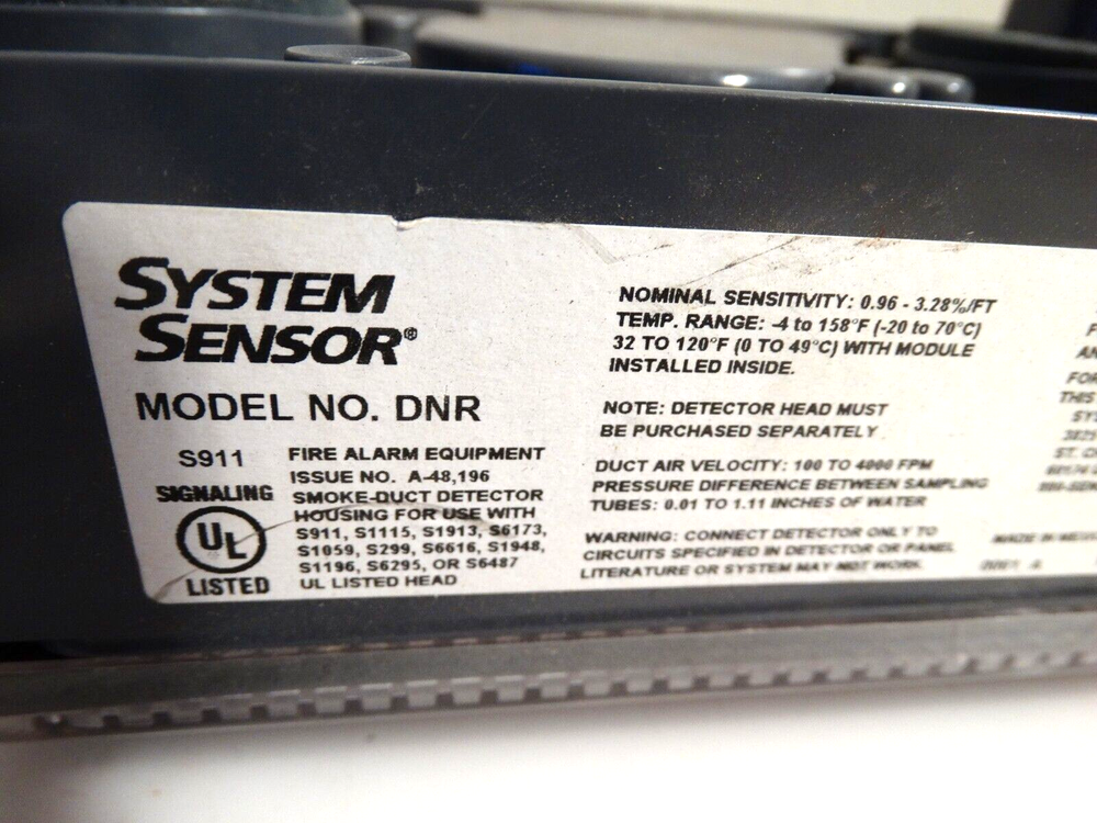 System Sensor DNR Non Relay Duct Smoke Detector Housing