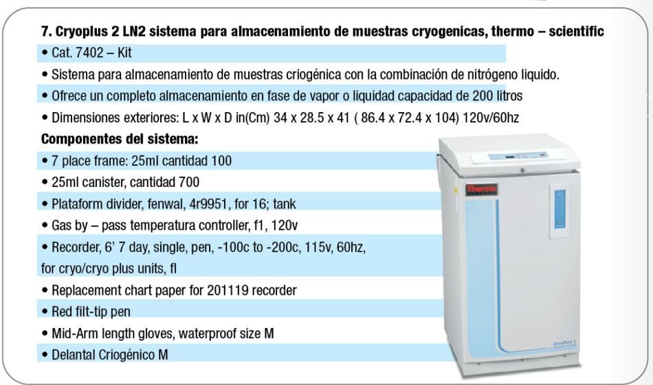 Cryoplus 2 LN2 7402 System for cryogenic sample storage