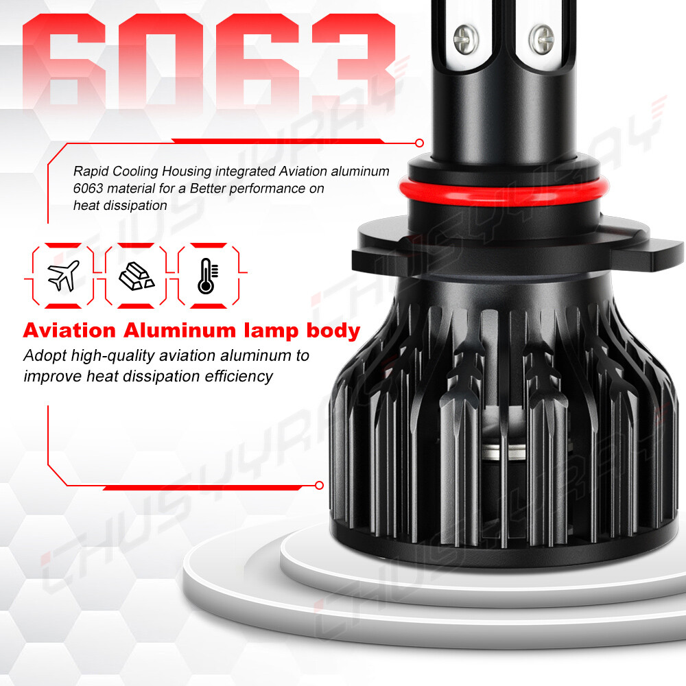 For Ford Edge 2011-2014 Headlight 9012 LED 6000K 12000LM High Low Beam Bulbs