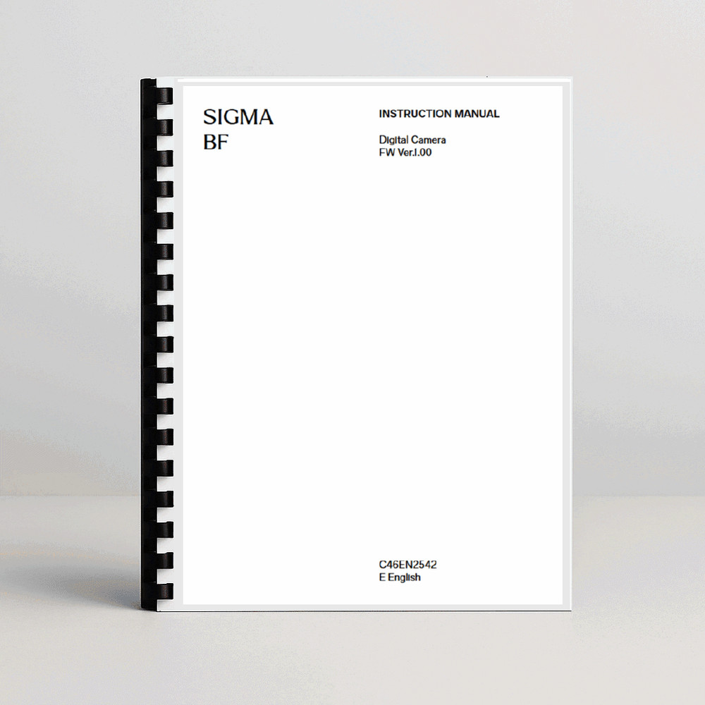 Sigma BF camera Instruction Manual