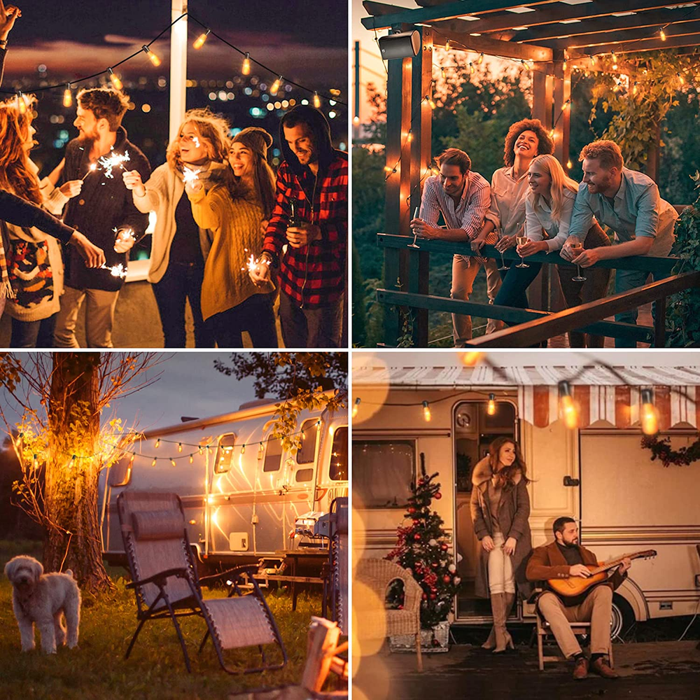 Mimigogo Flickering Flame String Lights22ft 20led String Lights For Outsideplug