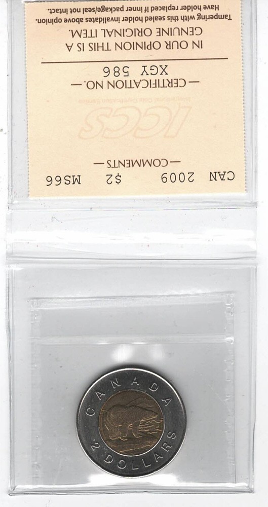 2009 Canada 2$ - ICCS MS66 - XGY 586